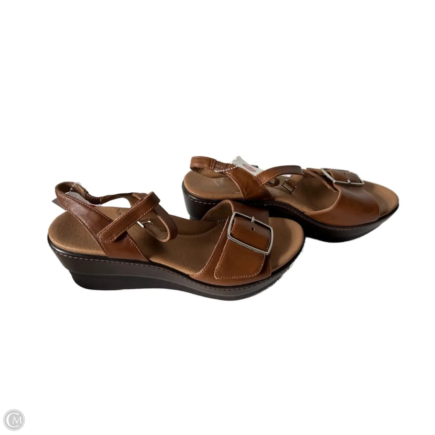 Sandals Heels Wedge By Dansko In Brown, Size: 9.5
