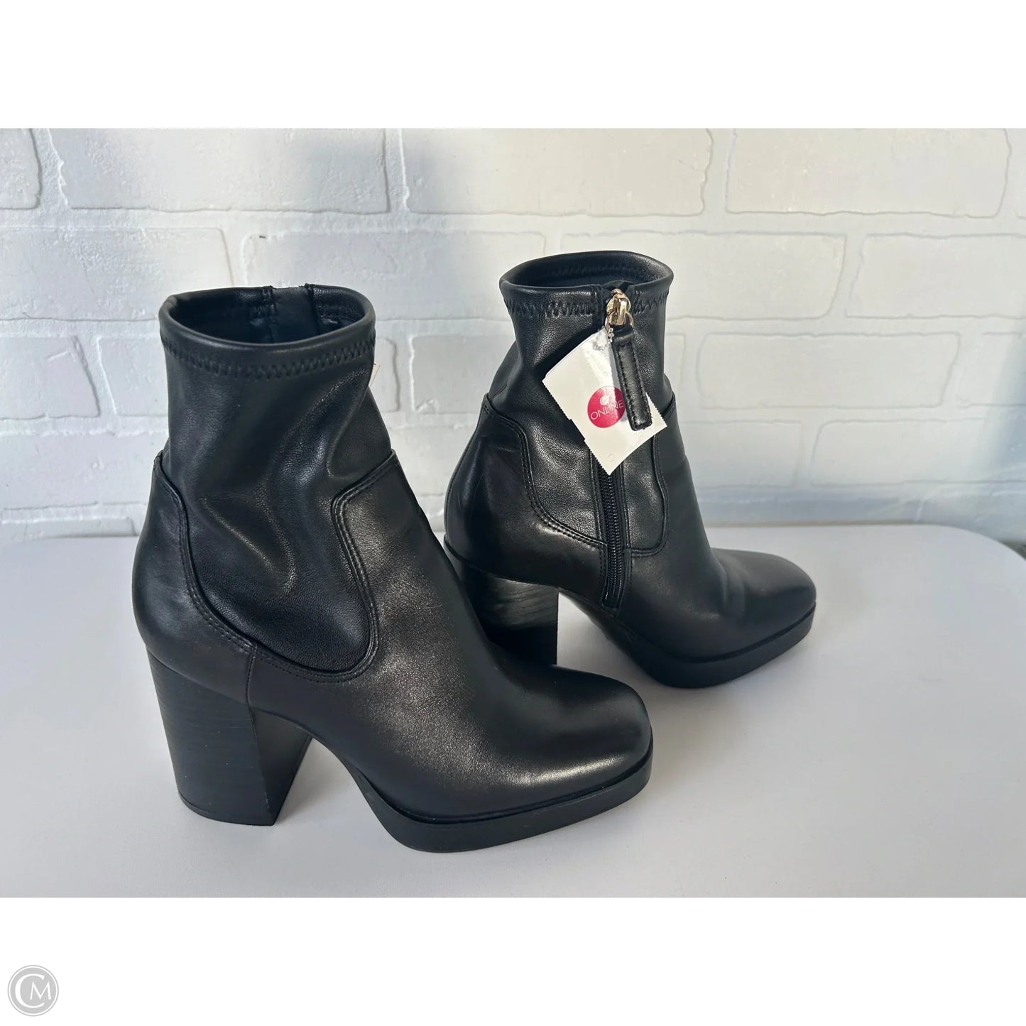 Boots Ankle Heels By Aldo In Black, Size: 6.5