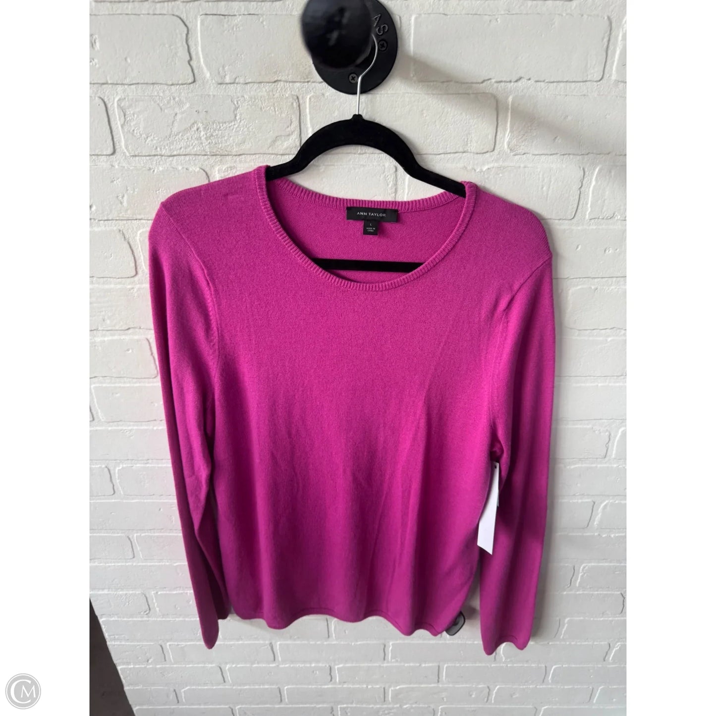 Sweater By Ann Taylor In Pink, Size: L