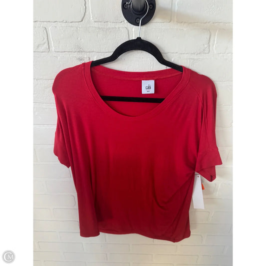 Top Short Sleeve Basic By Cabi In Red, Size: Xxs