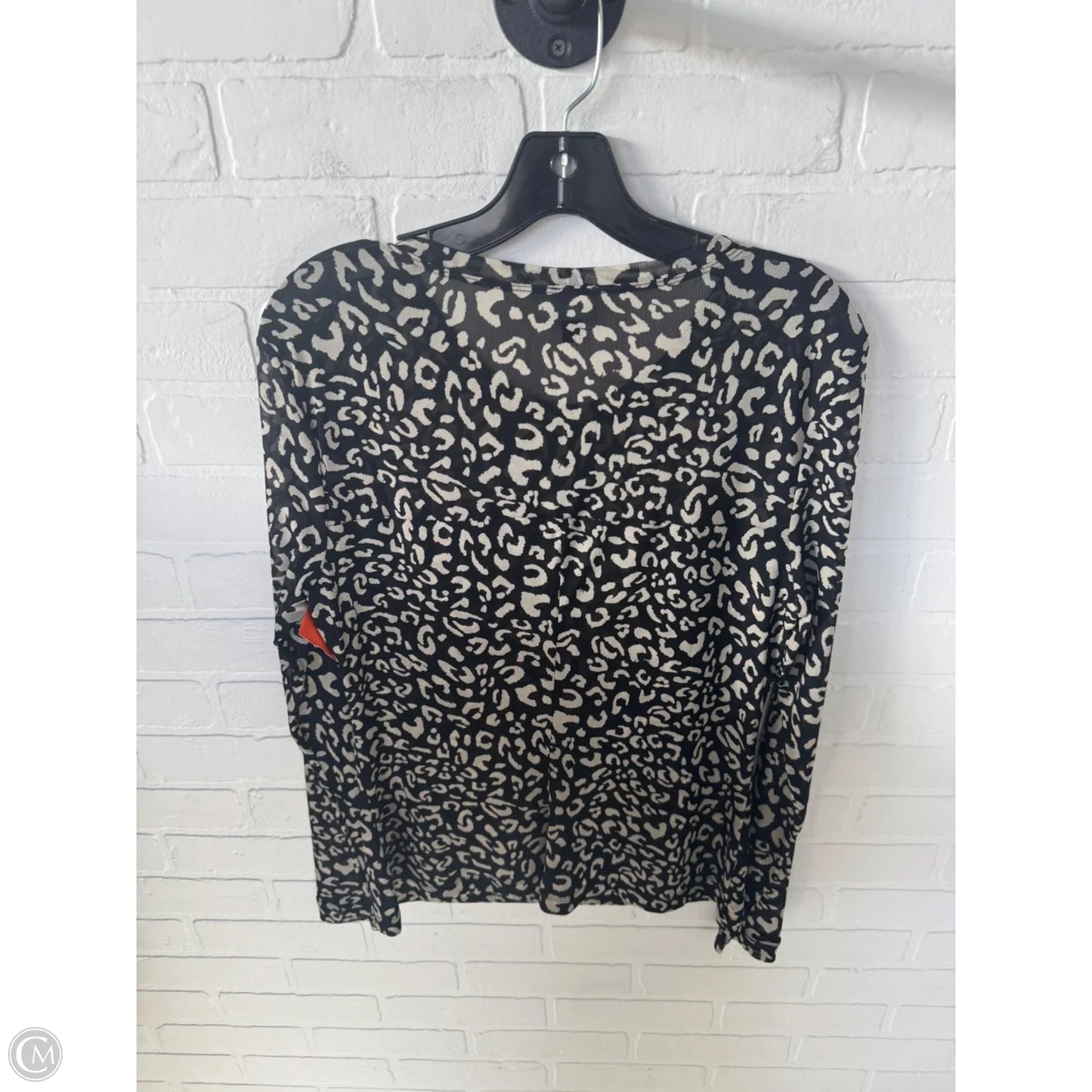 Top Long Sleeve By Cabi In Black & Cream, Size: M
