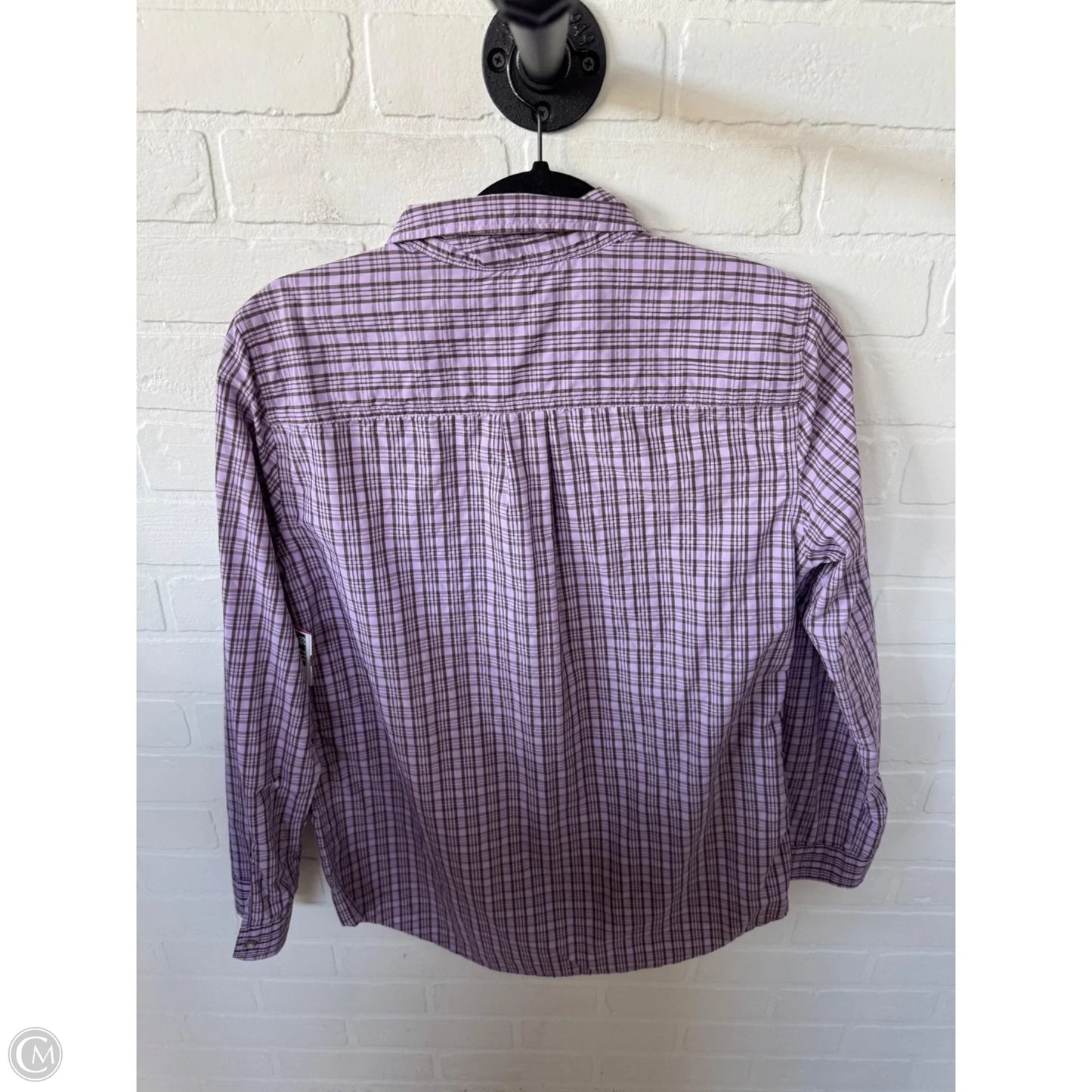 Top Long Sleeve By Eddie Bauer In Brown & Purple, Size: M