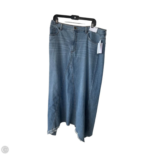 Skirt Midi By Jessica Simpson In Blue Denim, Size: 16
