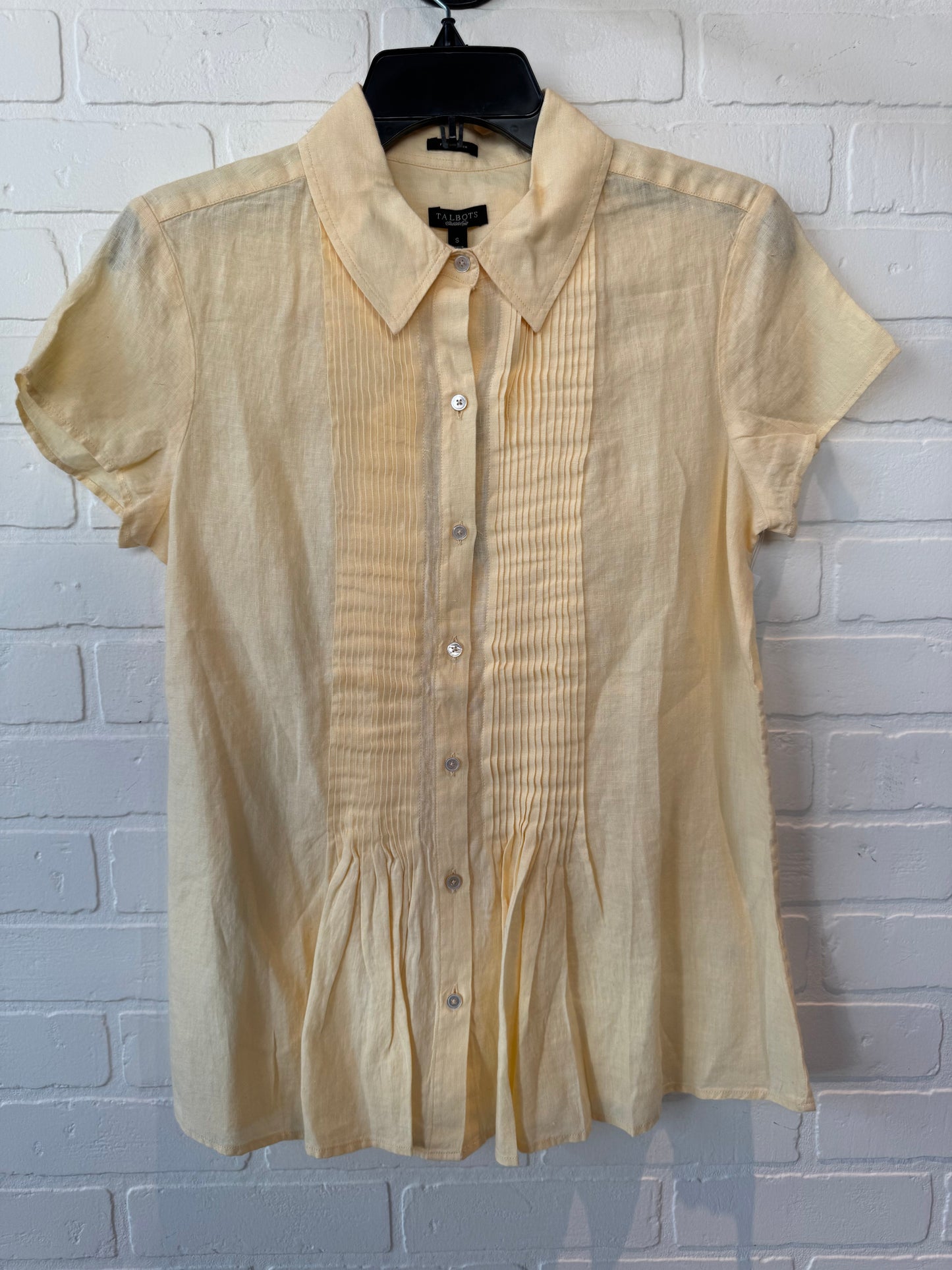 Top Short Sleeve By Talbots In Yellow, Size: S