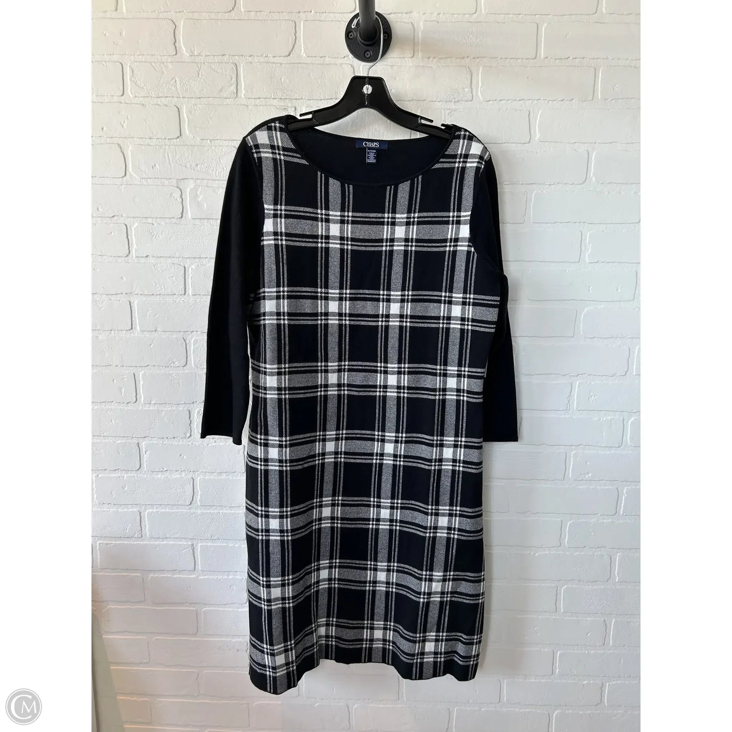 Dress Sweater By Chaps In Black & White, Size: Xl