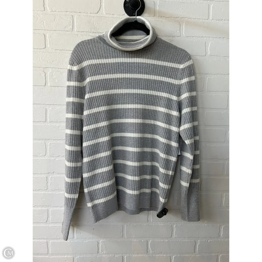 Sweater By Talbots In Silver & White, Size: L