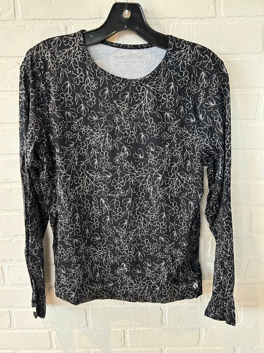 Athletic Top Long Sleeve Crewneck By Hang Ten In Black & Cream, Size: M