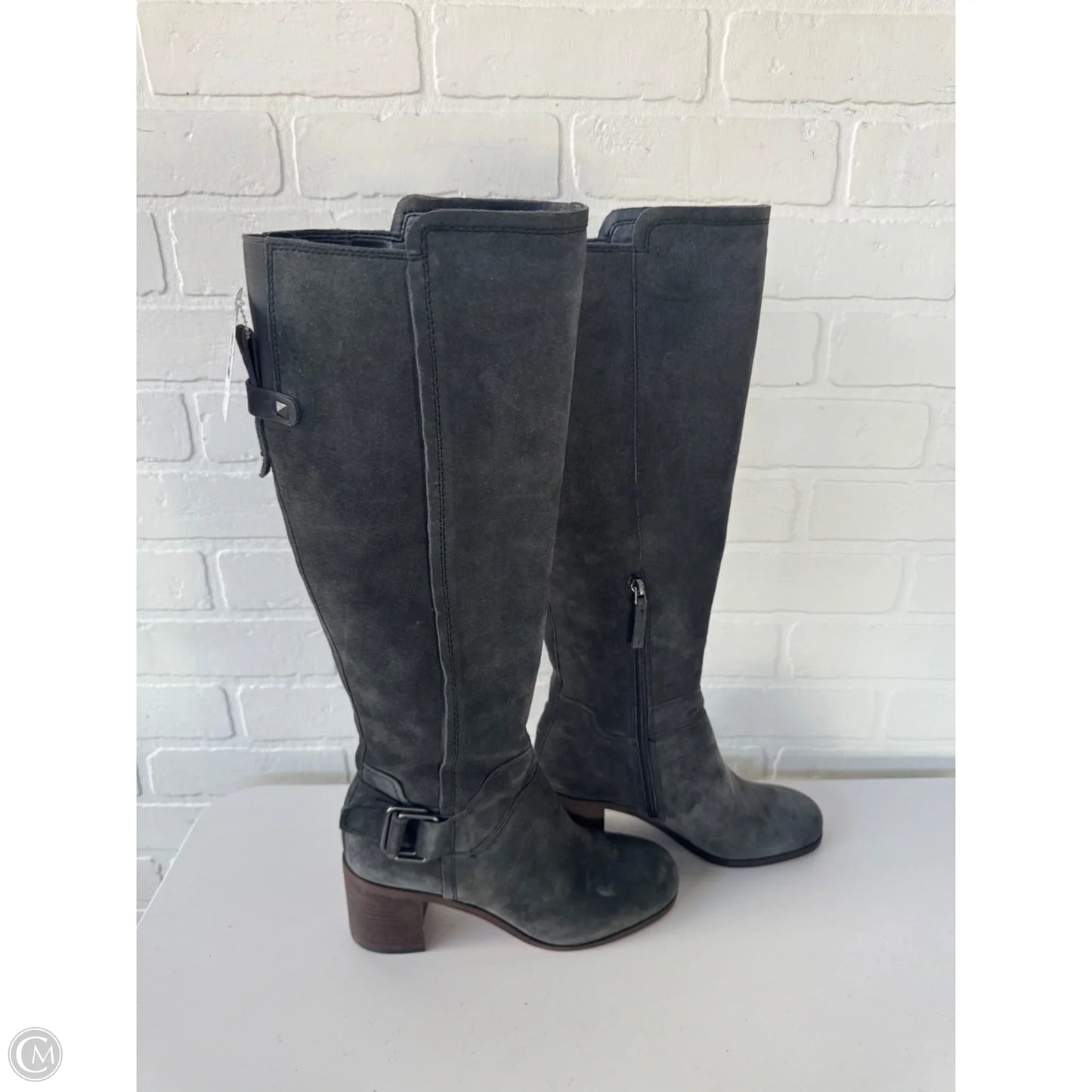 Boots Knee Heels By Franco Sarto In Grey, Size: 7.5