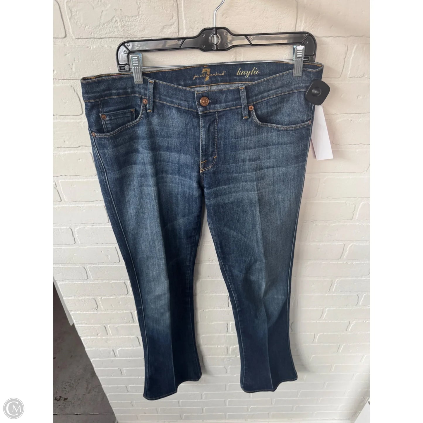 Jeans Boot Cut By Seven 7 In Black Denim, Size: 10