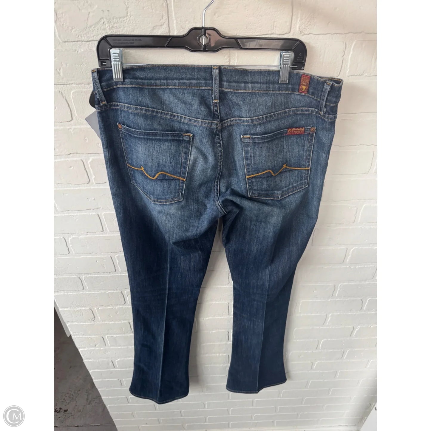 Jeans Boot Cut By Seven 7 In Black Denim, Size: 10