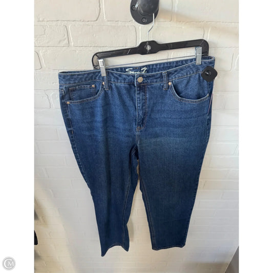 Jeans Straight By Seven 7 In Blue Denim, Size: 16