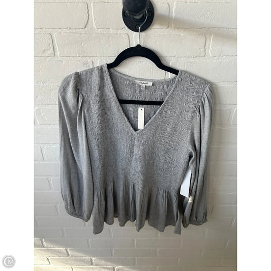 Top Long Sleeve By Madewell In Grey, Size: S