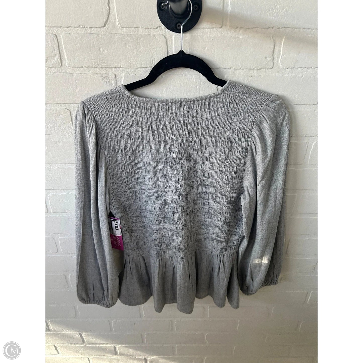 Top Long Sleeve By Madewell In Grey, Size: S