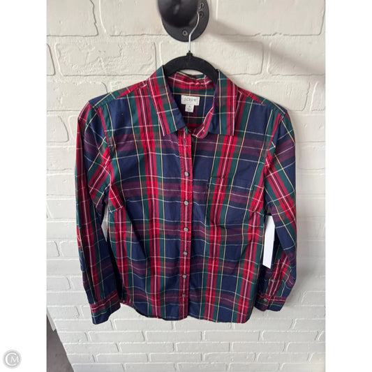 Top Long Sleeve By J. Crew In Blue & Red, Size: S