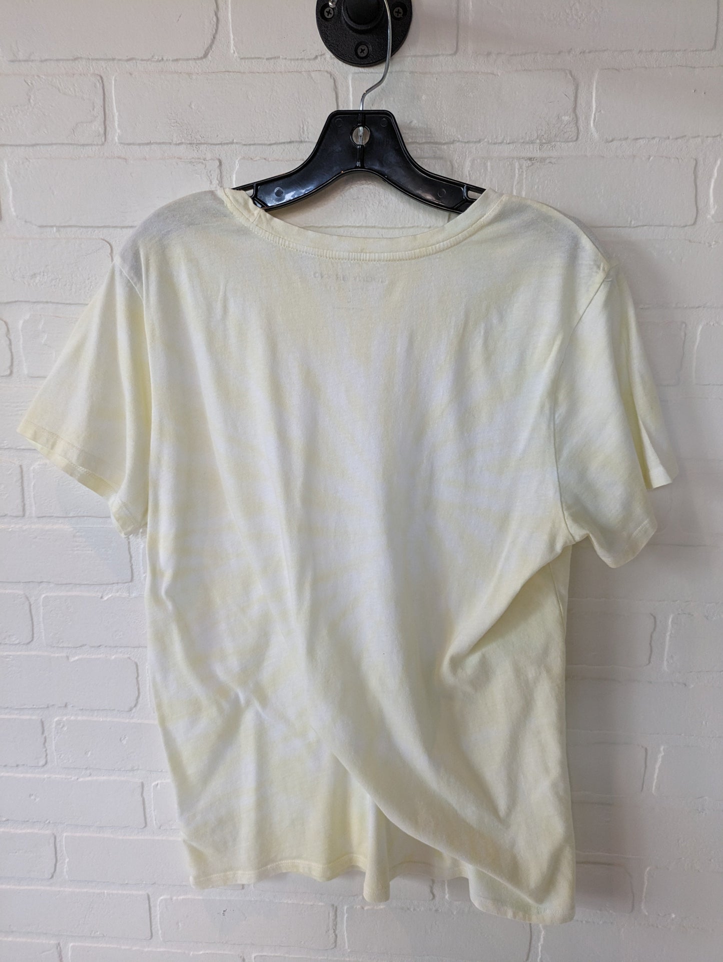 White & Yellow Top Short Sleeve Basic Lucky Brand, Size L