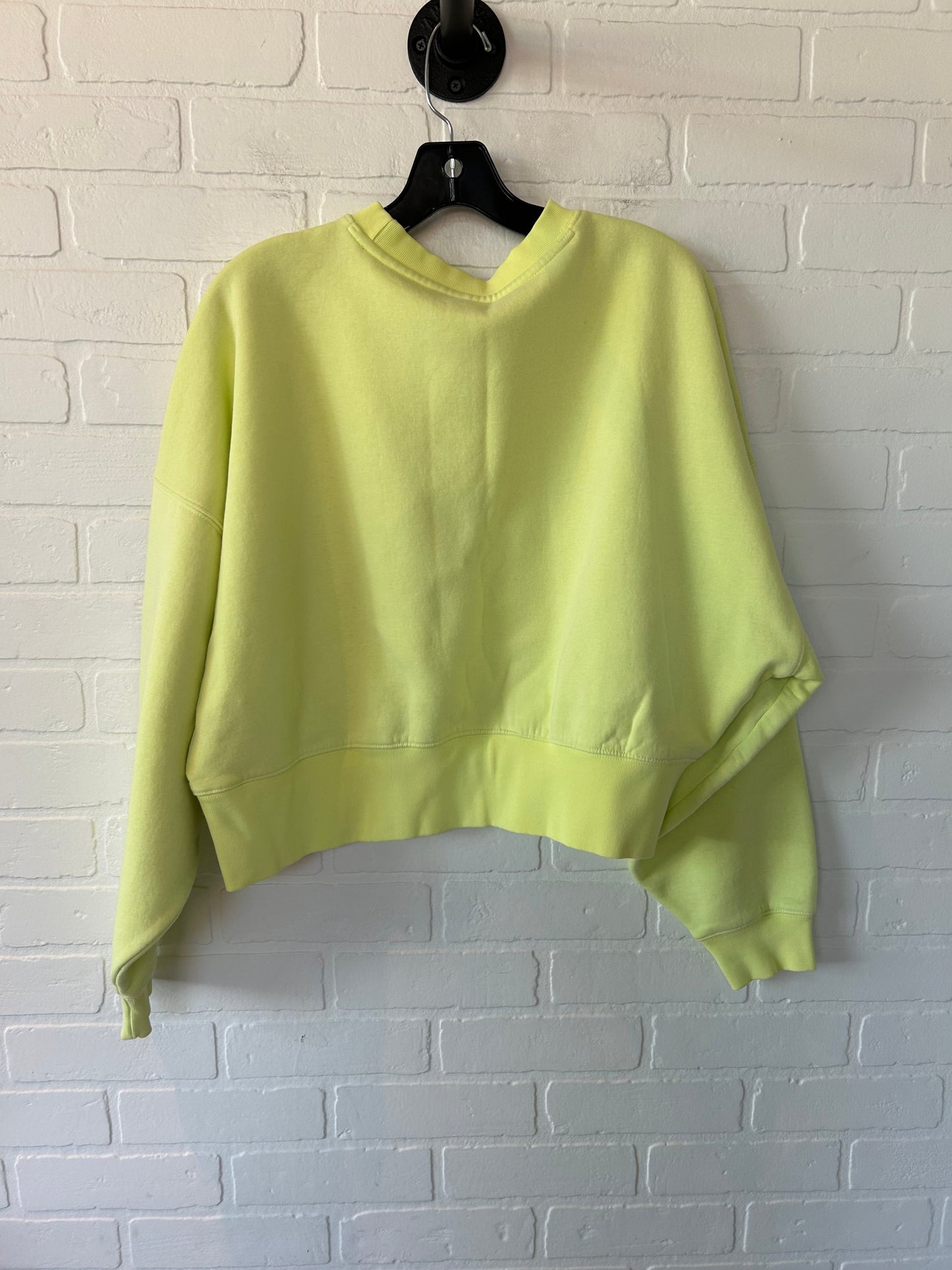 Yellow Athletic Sweatshirt Crewneck Adidas, Size Xs