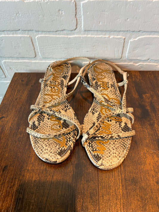 Black & Cream Sandals Flats Sam Edelman, Size 7.5