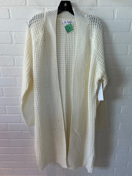 Cream Sweater Cardigan Say What, Size 3x