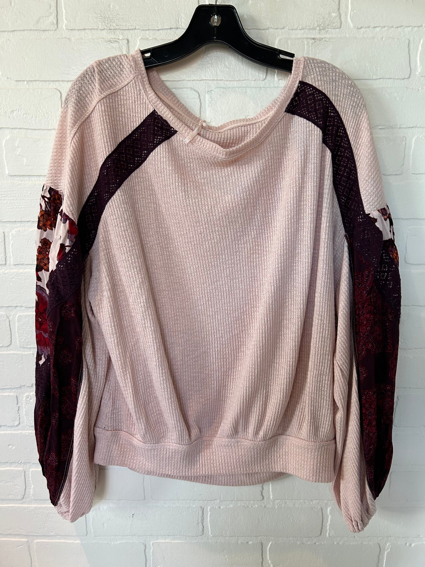 Pink & Purple Top Long Sleeve Free People, Size L
