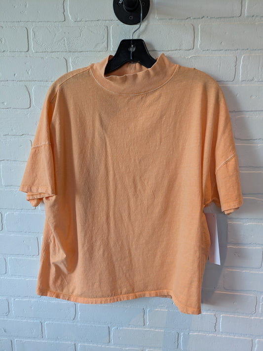 Orange Top Short Sleeve Basic Free People, Size M