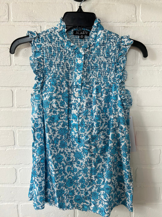 Blue & White Top Sleeveless J. Crew, Size Xxs