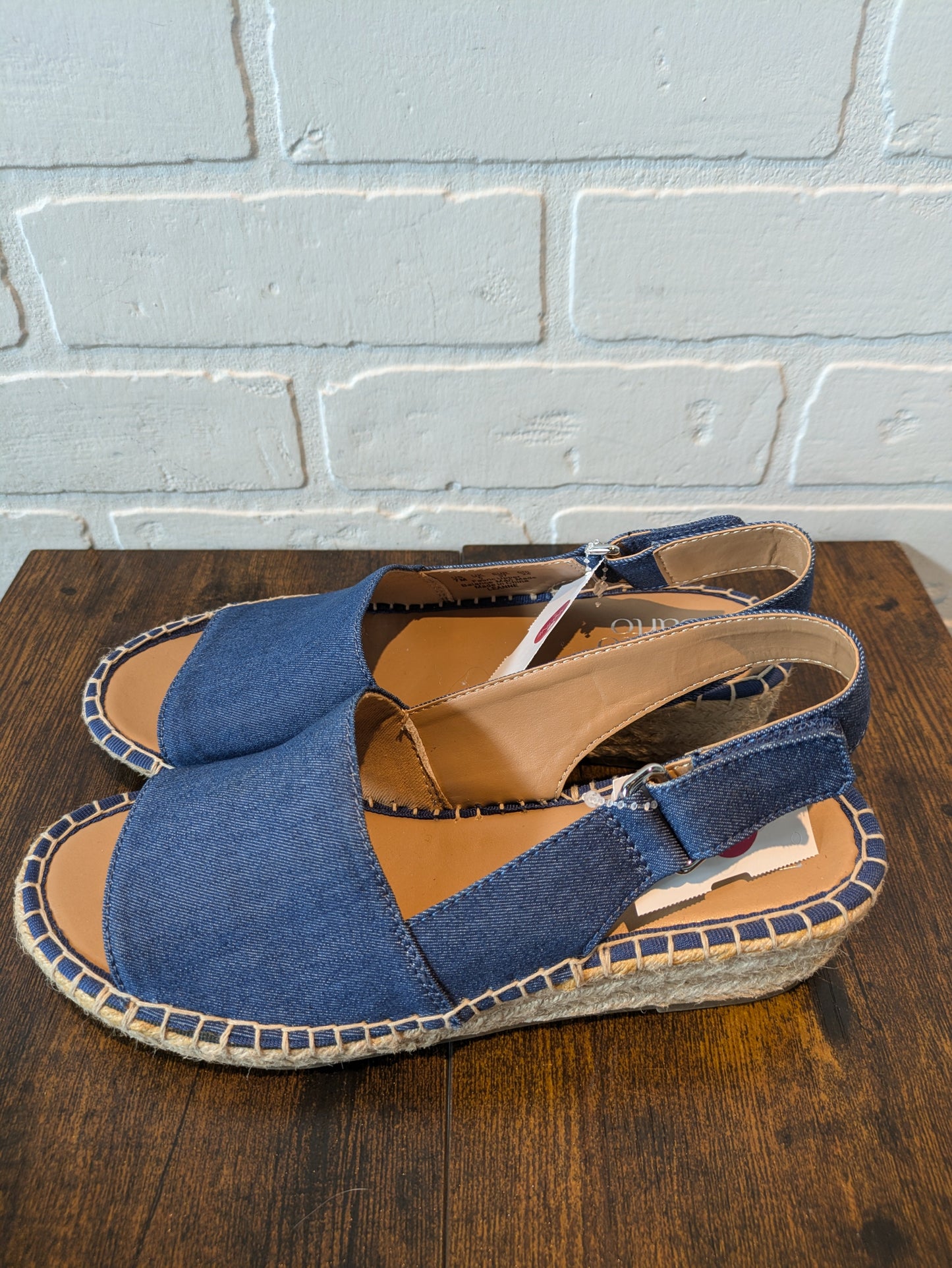 Sandals Flats By Franco Sarto In Blue Denim, Size: 7