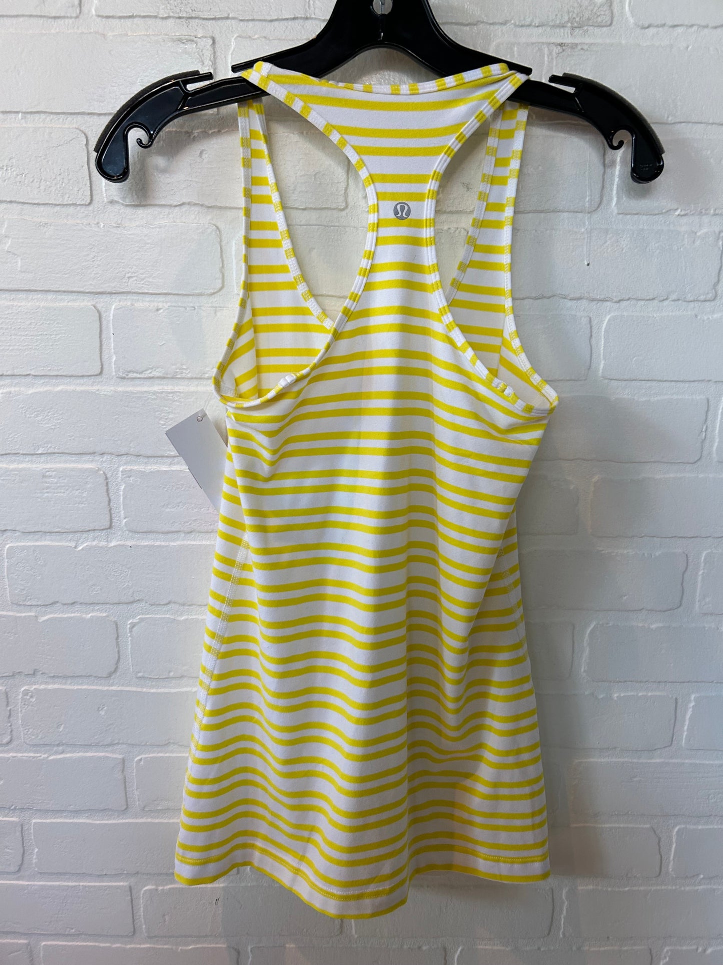 White & Yellow Athletic Tank Top Lululemon, Size L