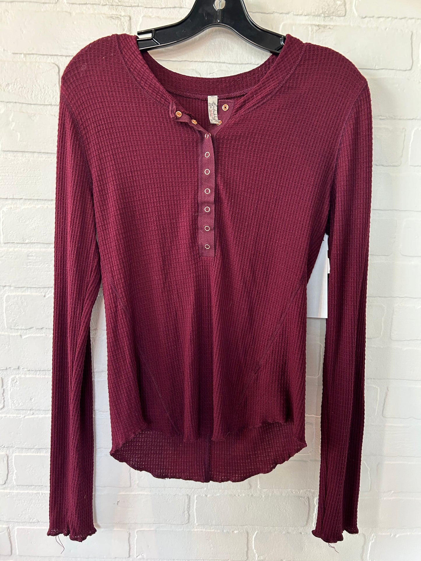 Red Top Long Sleeve Free People, Size Xs