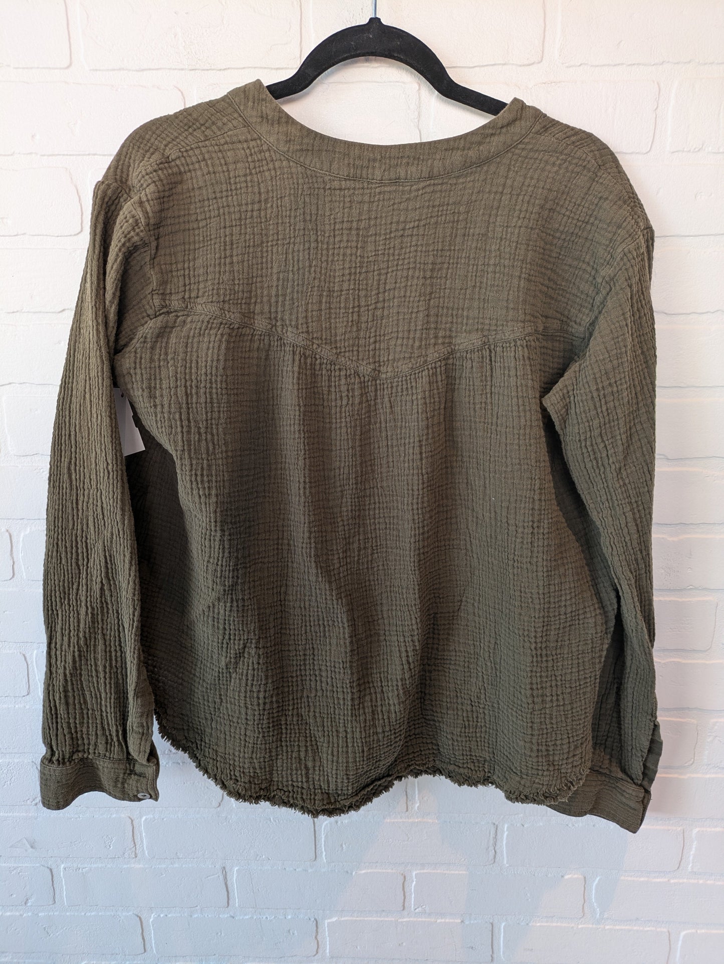 Green Top Long Sleeve Free People, Size S