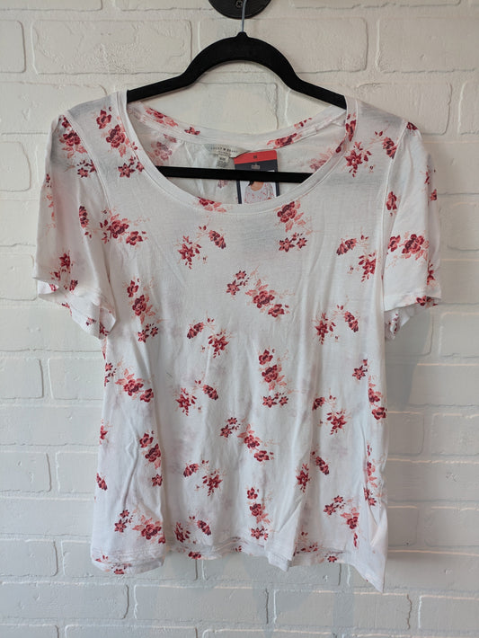 Top Short Sleeve Basic By Lucky Brand In Red & White, Size: M