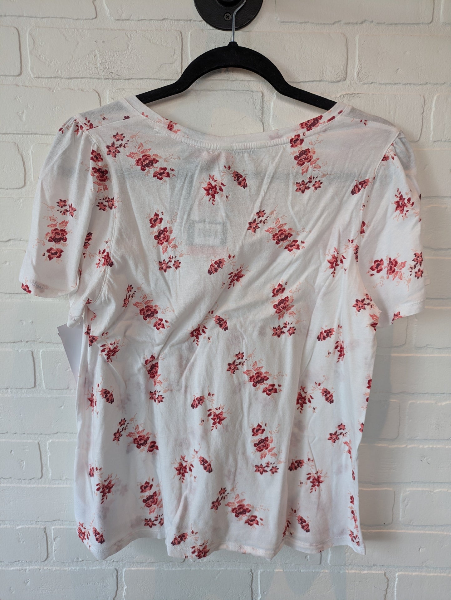 Top Short Sleeve Basic By Lucky Brand In Red & White, Size: M