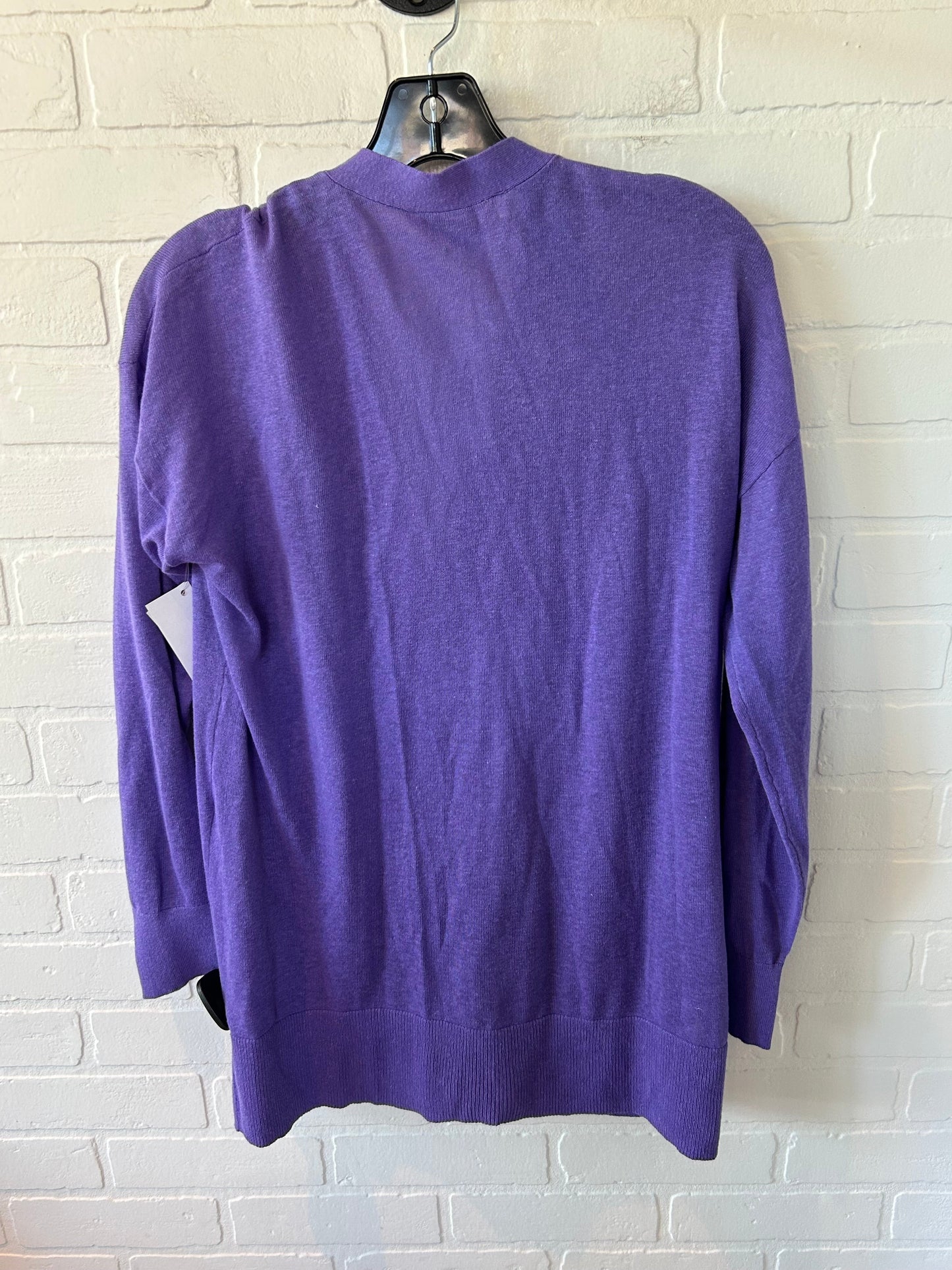 Sweater Cardigan By Loft In Purple, Size: M