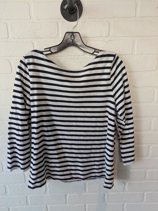 Top Long Sleeve Basic By J. Crew In Blue & White, Size: M