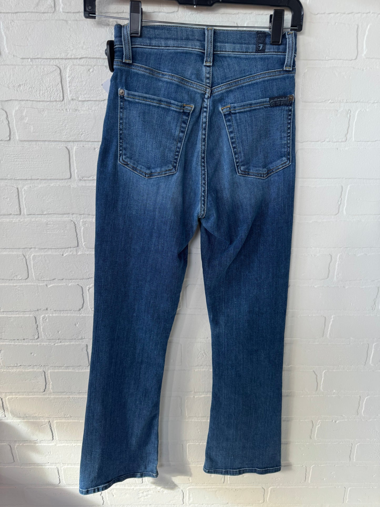 Jeans Boot Cut By 7 For All Mankind In Blue Denim, Size: 00