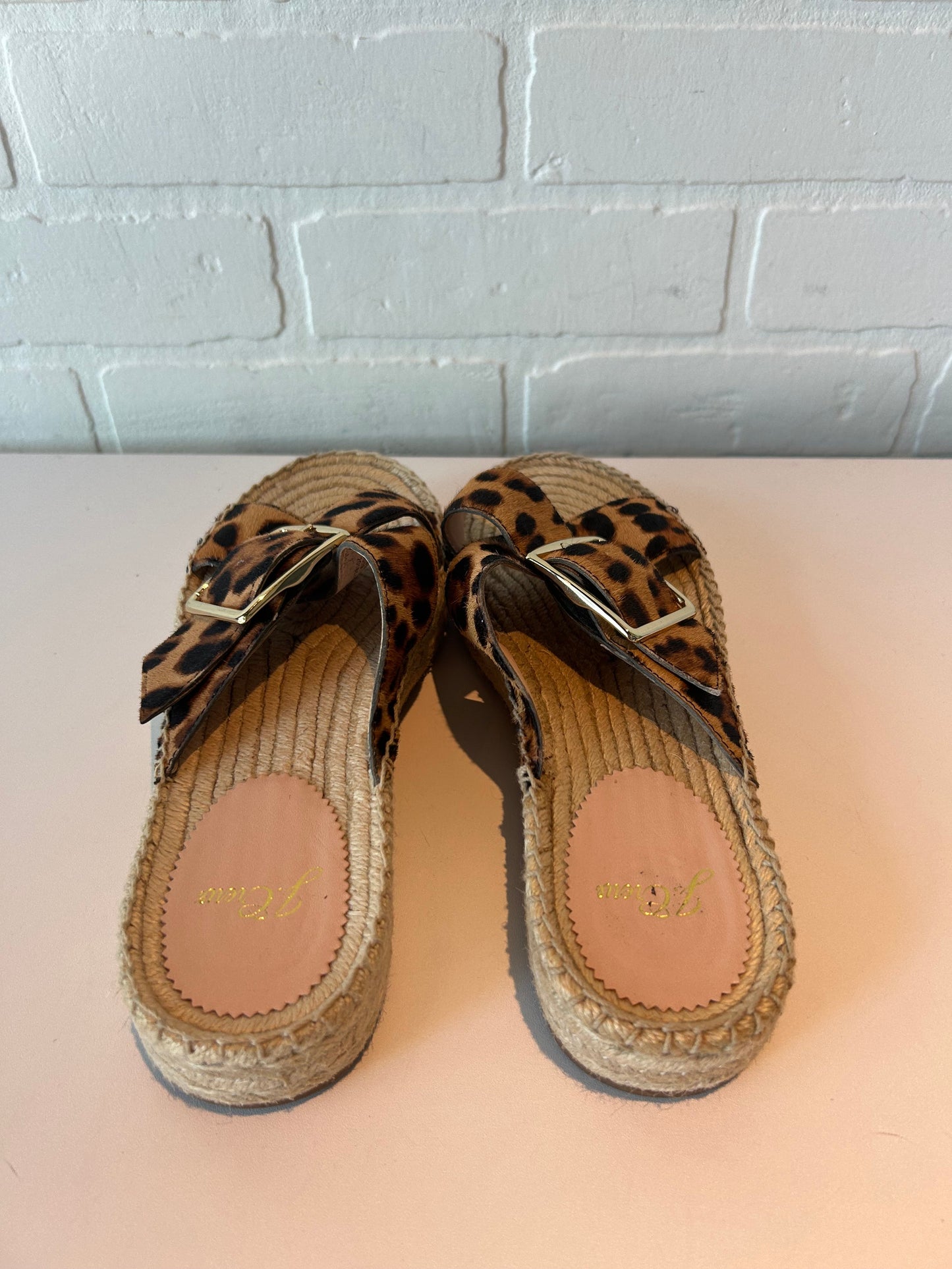 Sandals Flats By J. Crew In Animal Print, Size: 7.5