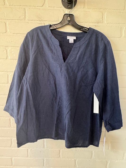 Top Long Sleeve By Liz Claiborne In Blue, Size: L