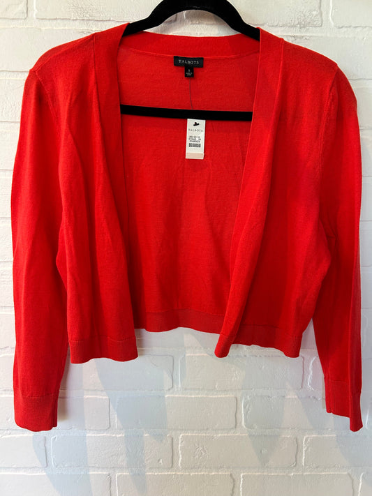 Sweater Cardigan By Talbots In Orange, Size: S