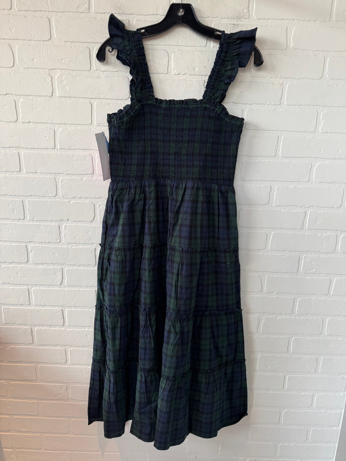 Dress Casual Midi By J. Crew In Blue & Green, Size: S