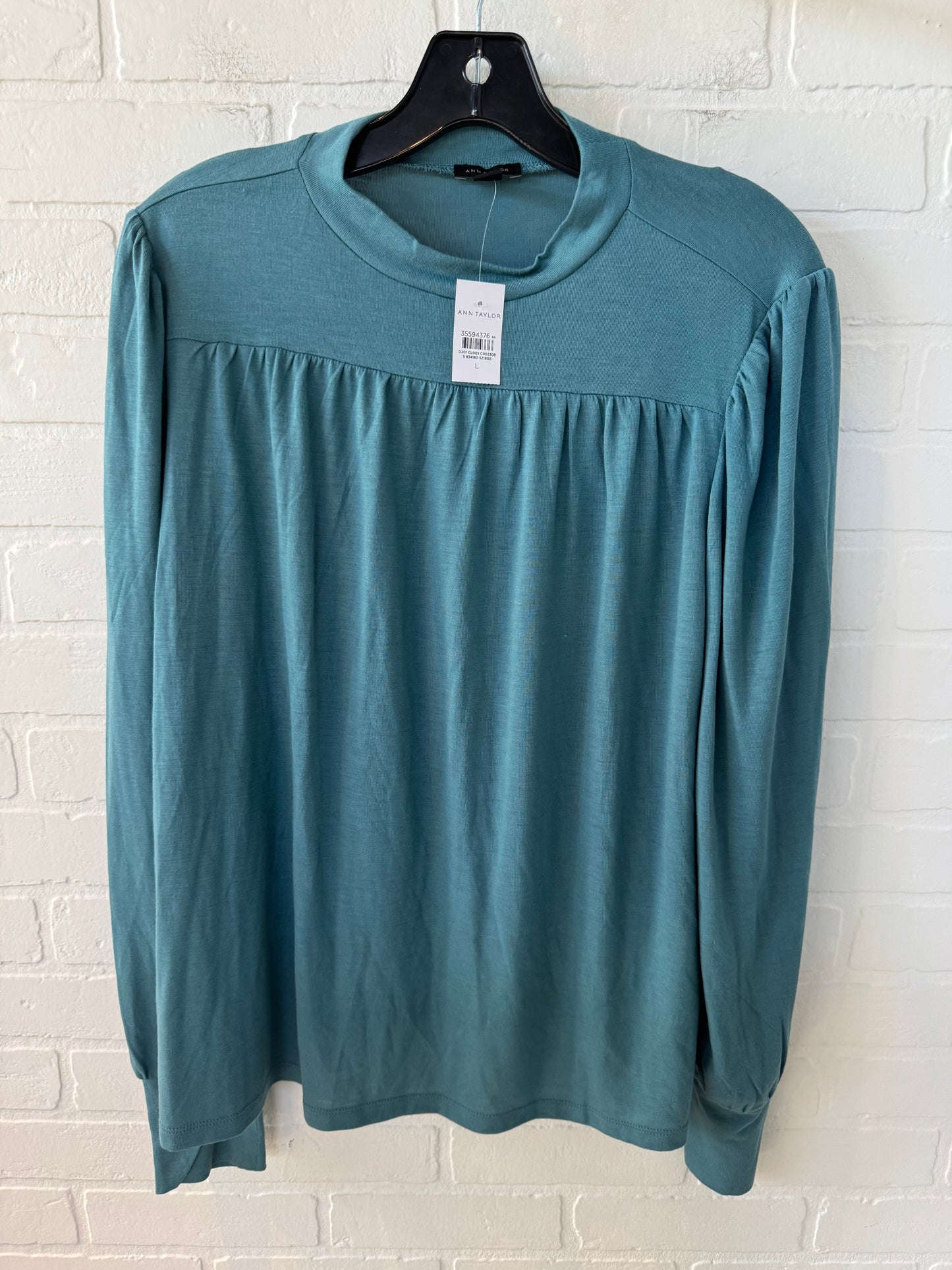 Top Long Sleeve By Ann Taylor In Blue, Size: L