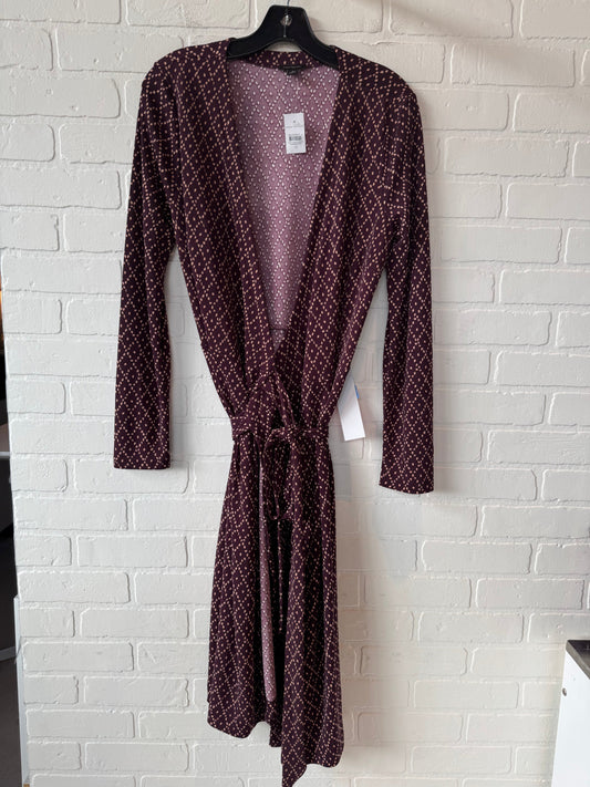 Dress Casual Midi By Ann Taylor In Purple & Tan, Size: M