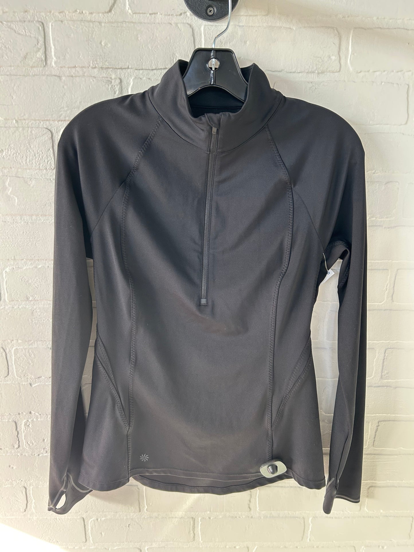 Athletic Top Long Sleeve Collar By Athleta In Black, Size: Xs