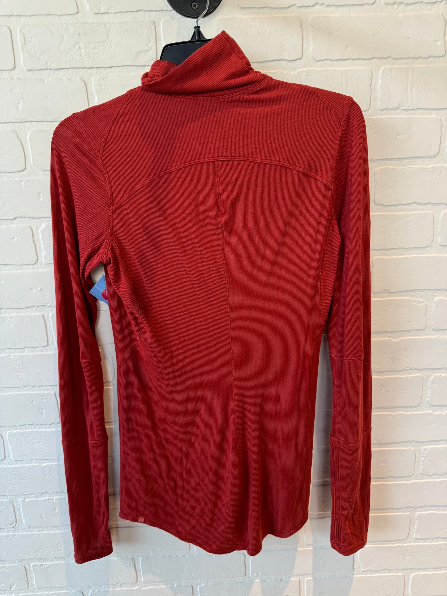 Athletic Top Long Sleeve Crewneck By Lululemon In Orange, Size: S