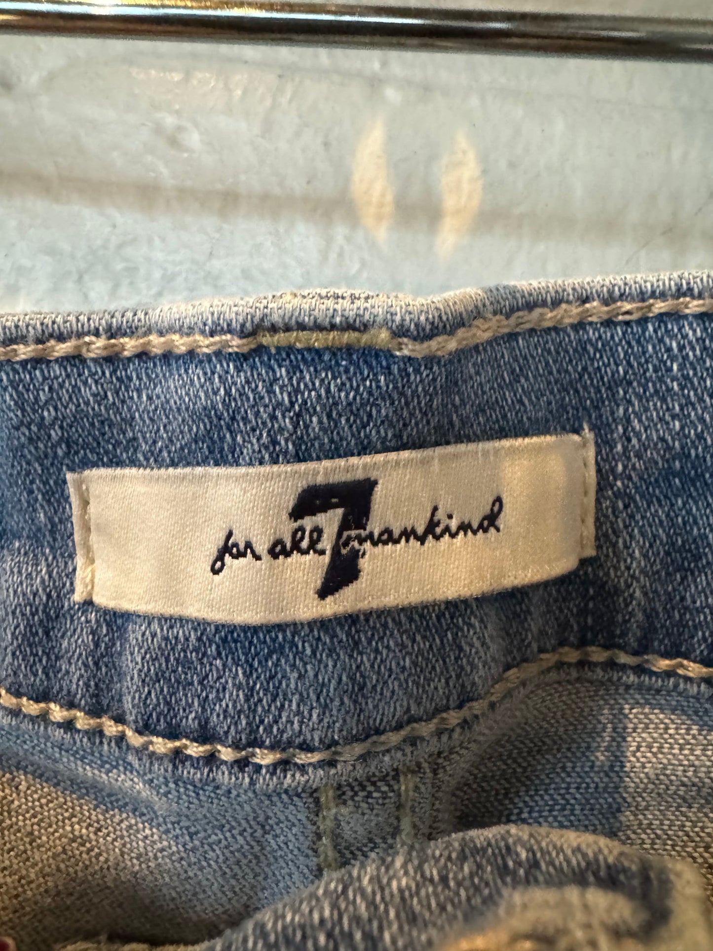 Jeans Straight By 7 For All Mankind In Blue Denim, Size: 10