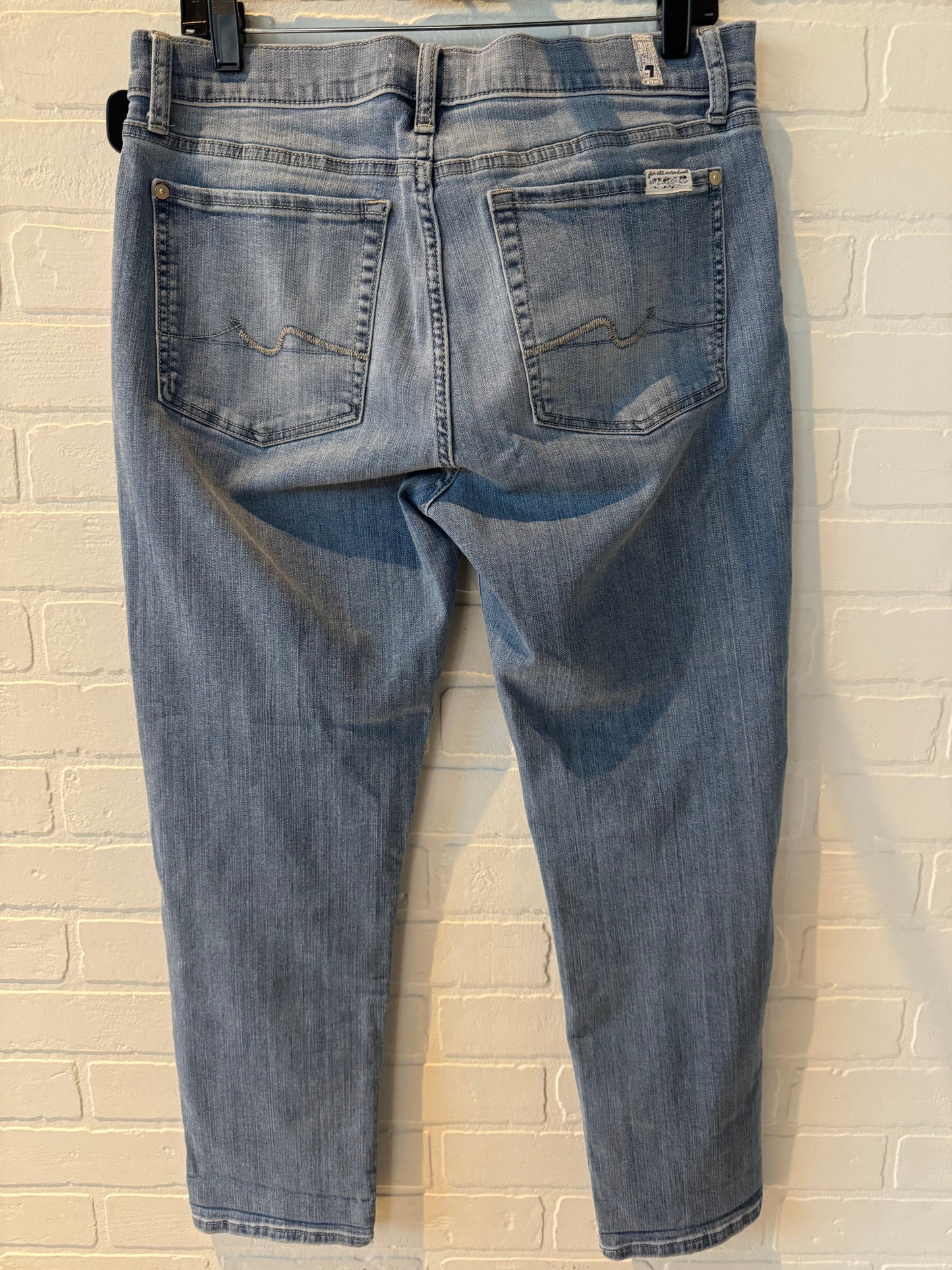 Jeans Straight By 7 For All Mankind In Blue Denim, Size: 10