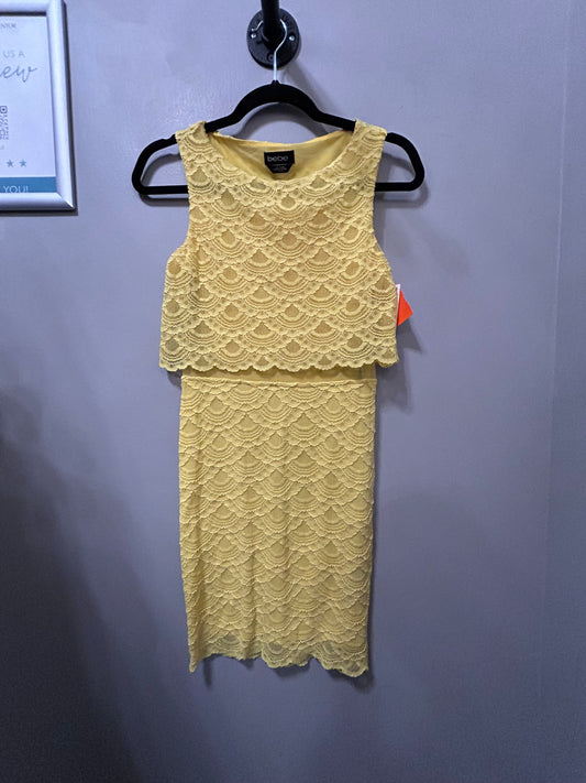 Dress Casual Short By Bebe In Yellow, Size: Xs