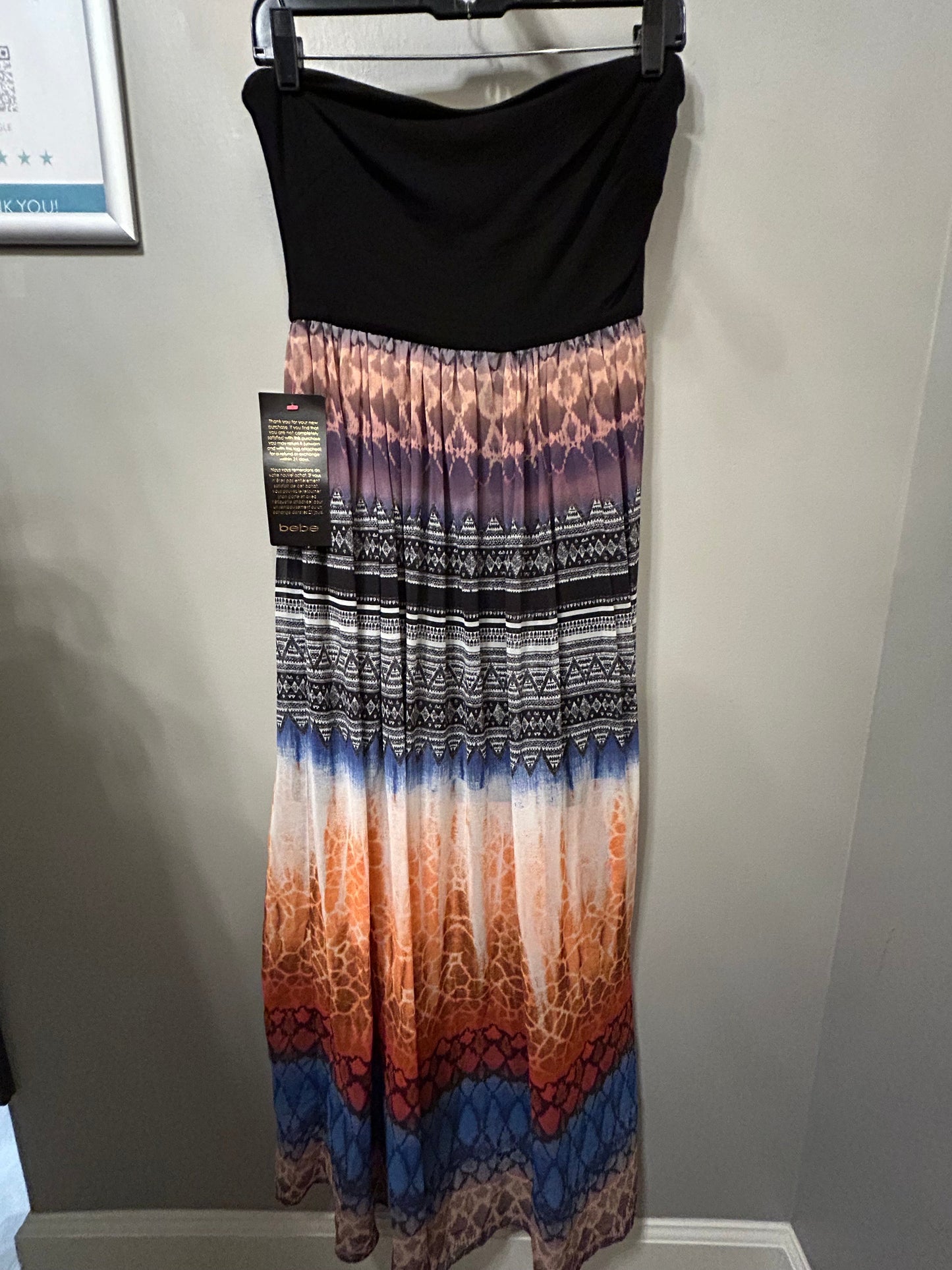 Dress Casual Maxi By Bebe In Multi-colored, Size: Xxs