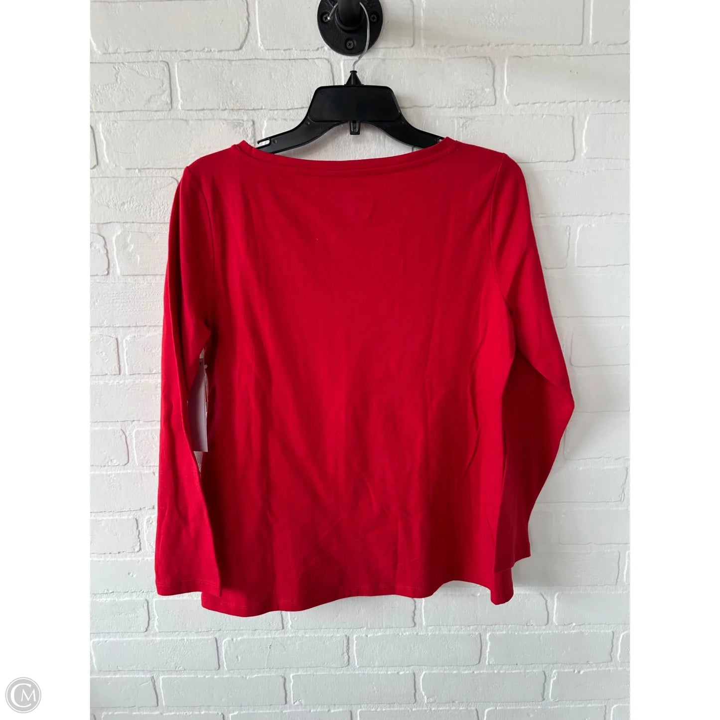 Top Long Sleeve Basic By Talbots In Red, Size: Mp