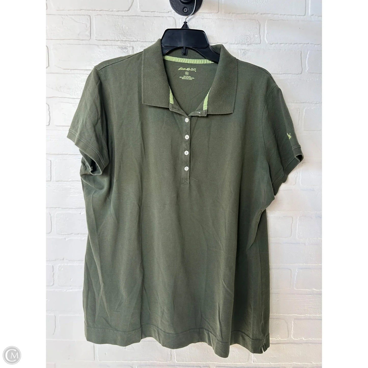 Top Short Sleeve By Eddie Bauer In Green, Size: Xxl