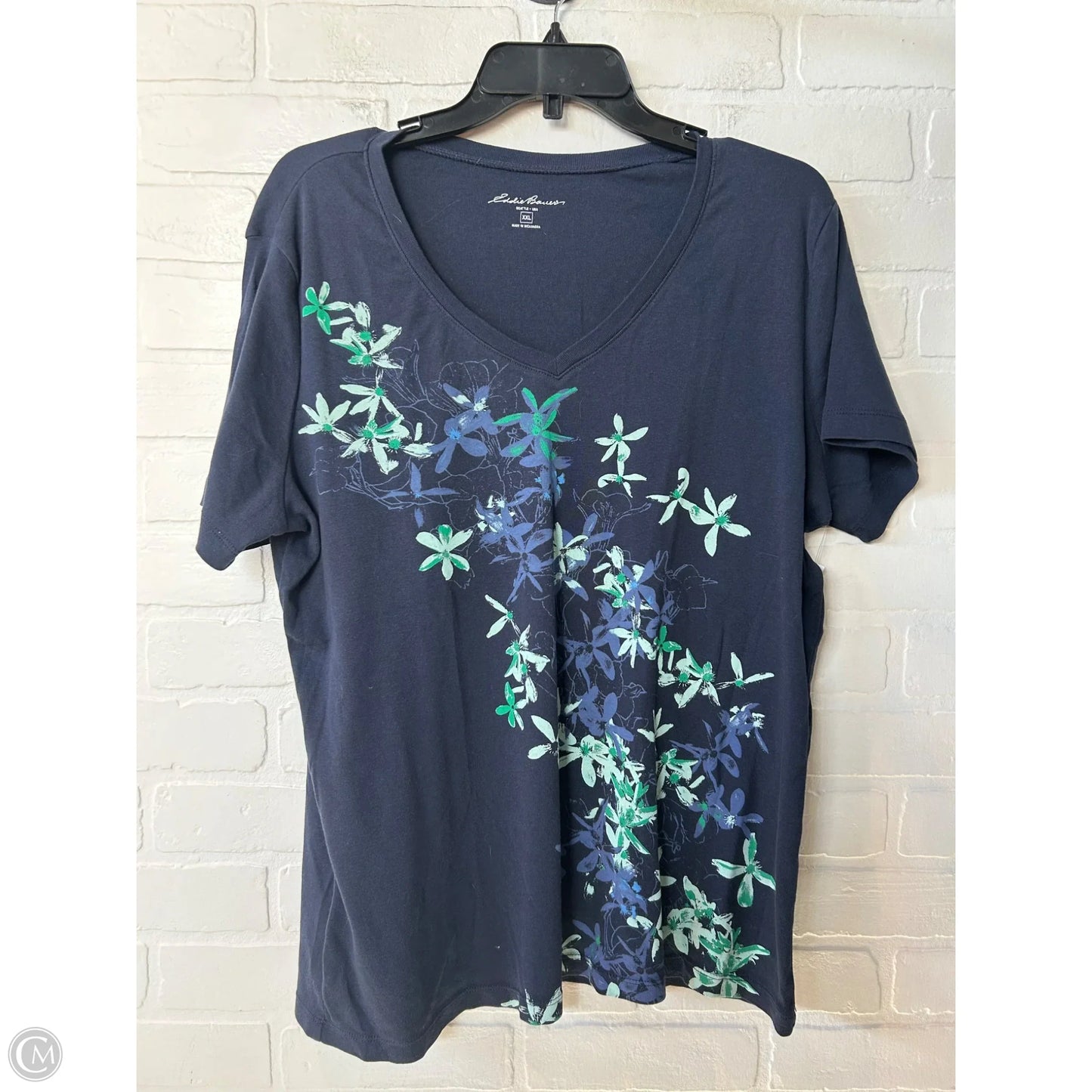 Top Short Sleeve Basic By Eddie Bauer In Navy, Size: Xxl