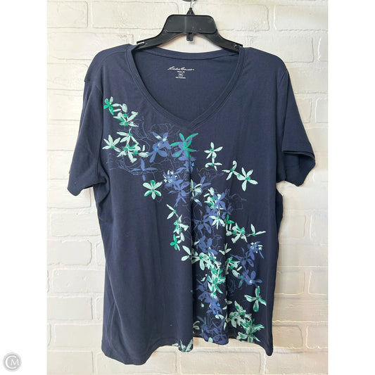 Top Short Sleeve Basic By Eddie Bauer In Navy, Size: Xxl